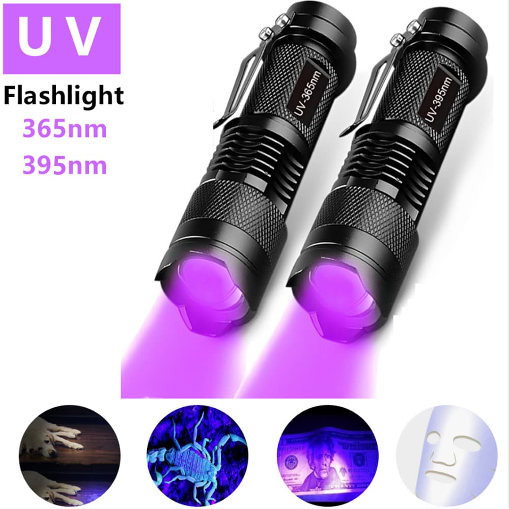 Lanterna UV Roxa 365NM/395NM Detector De Liga De Alumínio Fluorescência Lâmpada Escorpião Púrpura