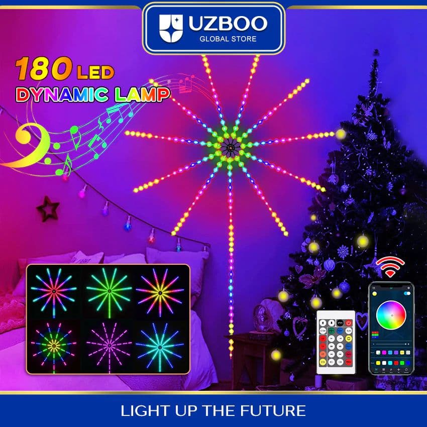 UZBOO Luzes De Fadas Inteligentes De Fogos De Artifício , Sincronização De Música Com Controle Remoto Por Aplicativo , 1