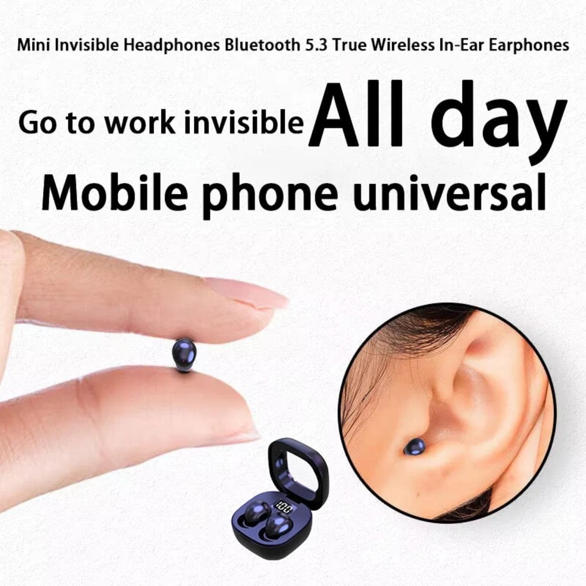 SK19 Fones de ouvido Bluetooth 5.3 Verdadeiros Sem Fio Intra-Auriculares Mini Intra-Auriculares Cancelamento de Ruído