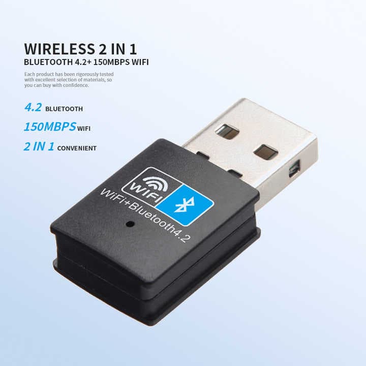 Mini Adaptador Sem Fio USB Wifi 150mbps Bt 4.2 Dongle Placa De Rede RTL8723DU Para Desktop Portátil PC