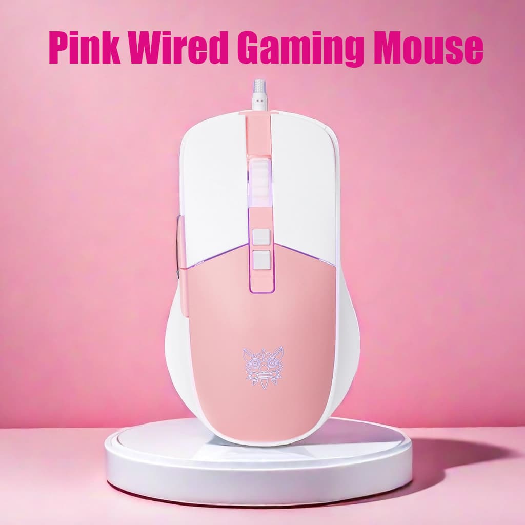 RGB CW916 Mouse Gaming com Fio, Mouse Óptico USB para Computador com Retroiluminação RGB, Mouse Gamer Ergonômico para