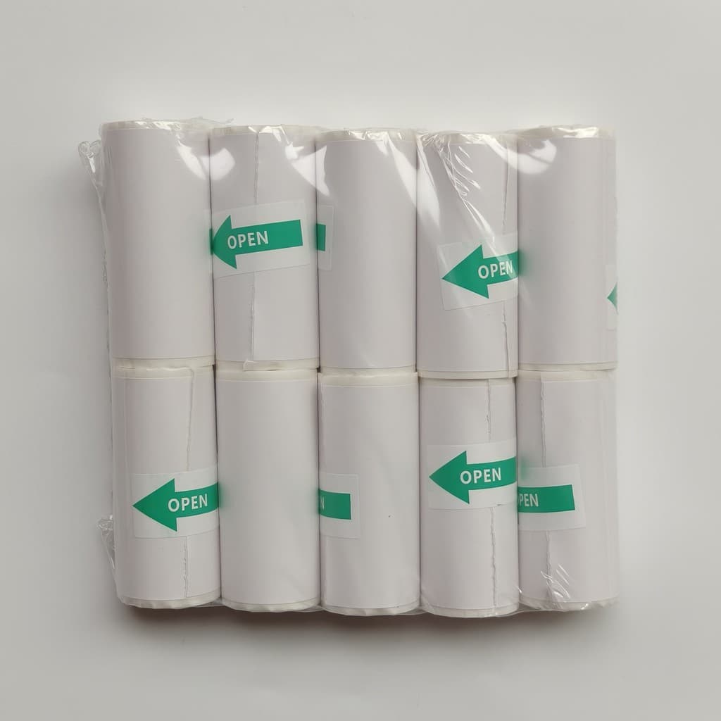 Papel Térmico para Impressão 57x25MM Adesivos Autoadesivos para Impressora Mini Bluetooth Fácil de Transportar