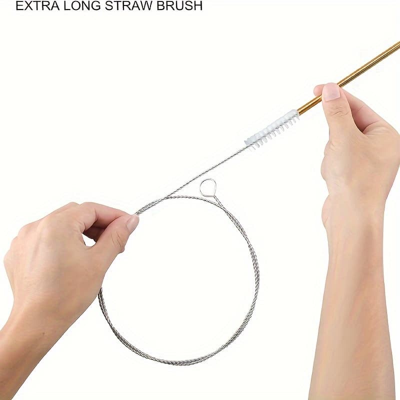 Escova de limpeza para purificador de água e utensílios de chá, mangueira de aço inoxidável, escova para tubos e