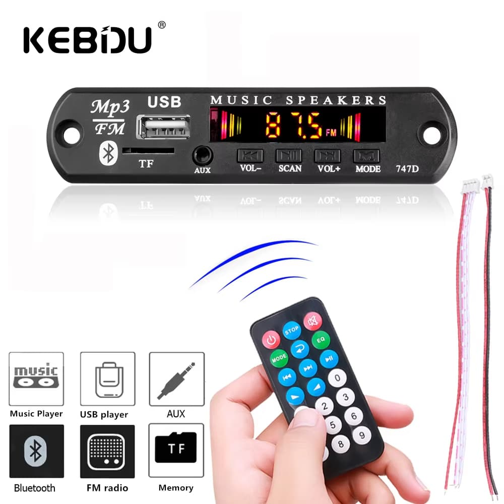 DC 9V 12V Bluetooth 5.0 Kit De Carro Sem Fio MP3 Dec oder Placa Áudio WMA Módulo Leitor Música Do Perdas USB AUX TF Rádi