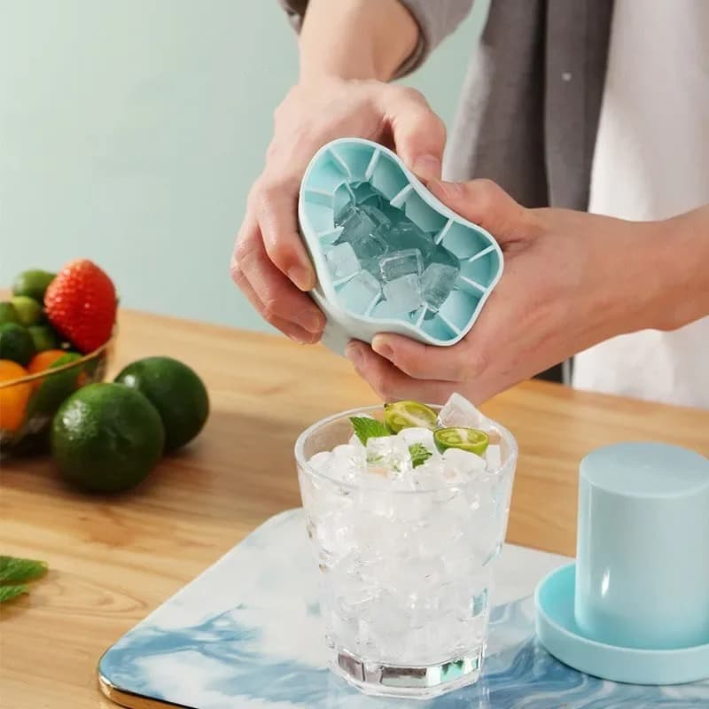Forminha de Gelo Balde de Gelo Molde de Cubo de Gelo Grau Alimentício Congela Rápido Silicone Design Criativo