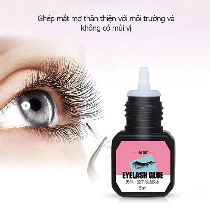 Cola Para Extensão De Cílios Preta 5Ml , Segura , Inodora , Não Irritante , Firme-Longo Tempo