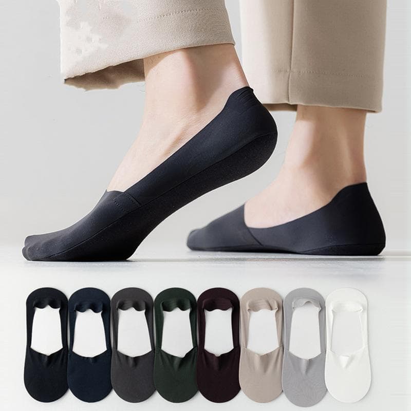 Meias Masculinas De Seda Gelada – Finas Invisíveis Antiderrapantes , Conforto De Verão Para Mocassins E Mais Sapatos , M