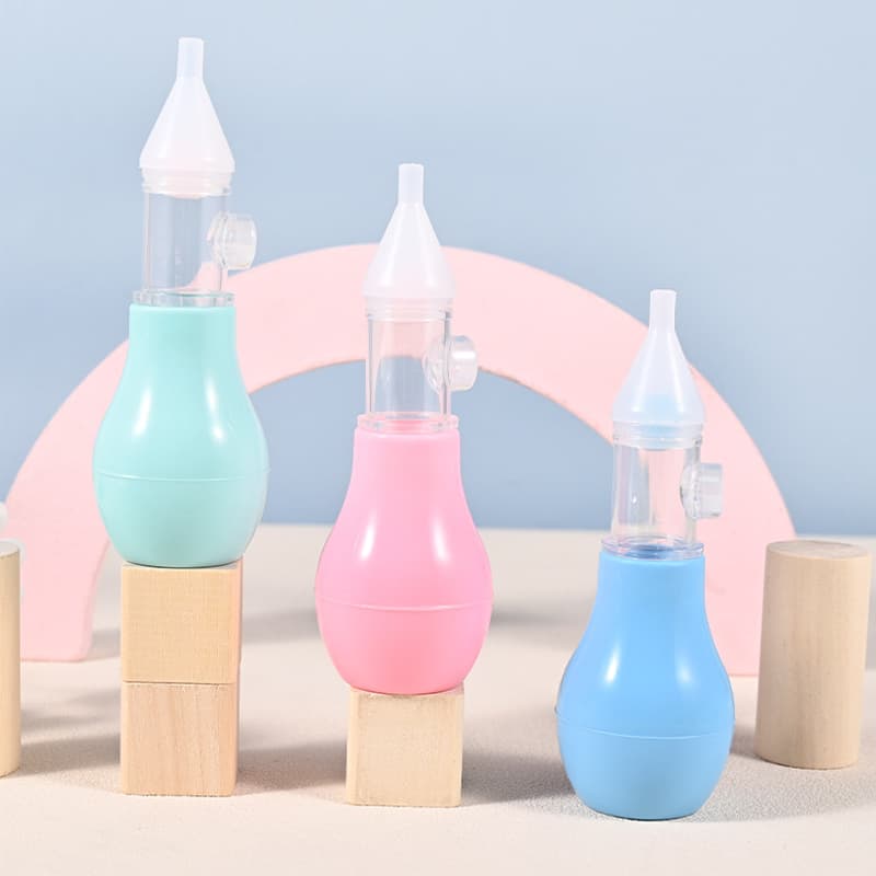 Novo aspirador nasal de silicone anti-refluxo para bebês, aspirador nasal manual com pressão, limpador nasal de silicone