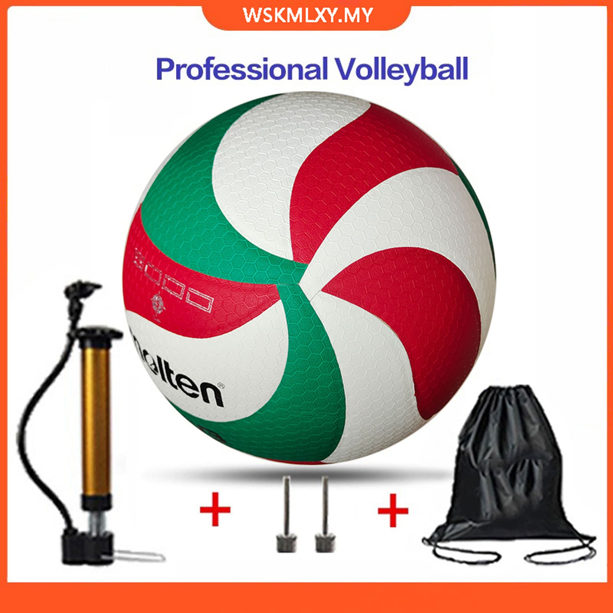 Bola de vôlei durável PU, Modelo 5000, Jogo de treino de vôlei, Tamanho 5, Bomba + Agulha + Bolsa de rede, Indicado