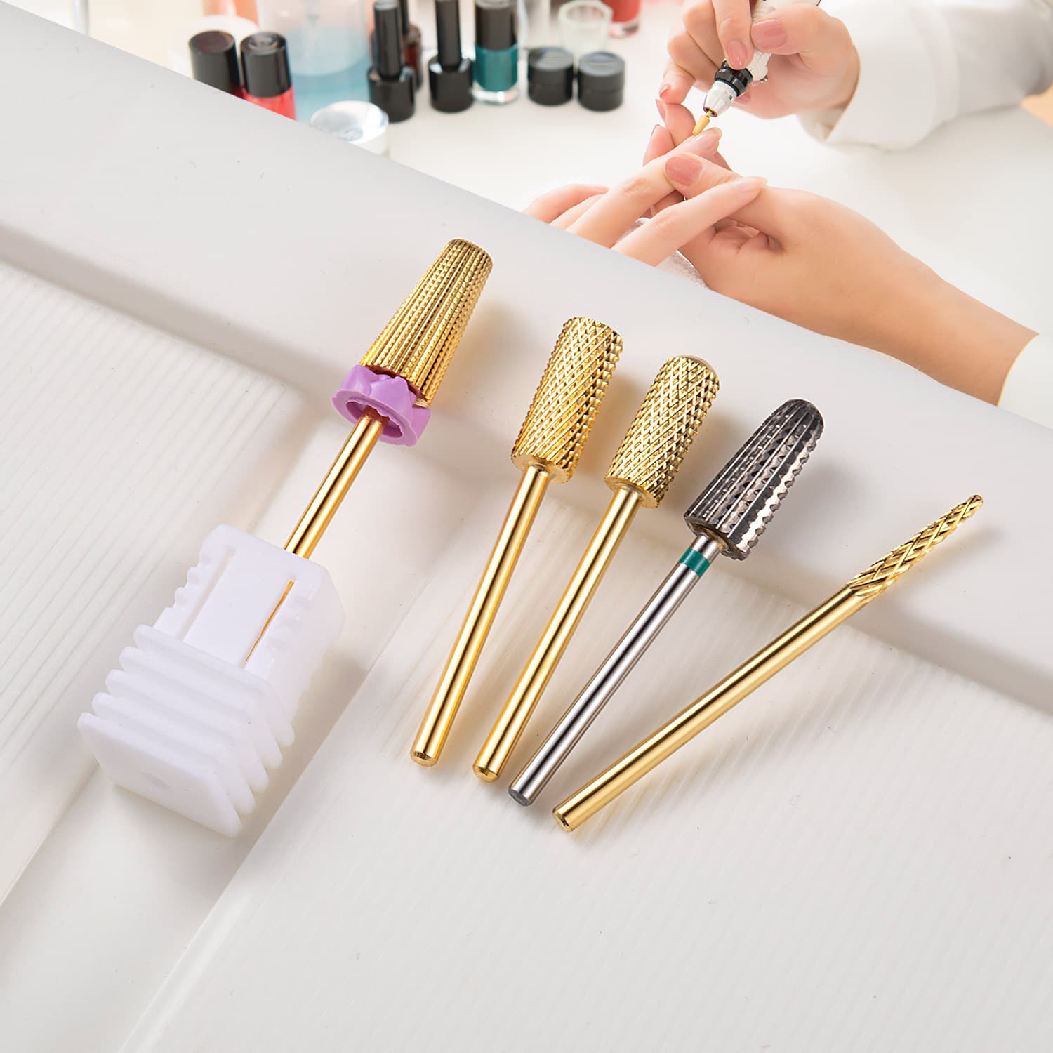 Nova broca de unha de aço tungsteno para remoção de acrílico/géis, acessório para brocas elétricas.