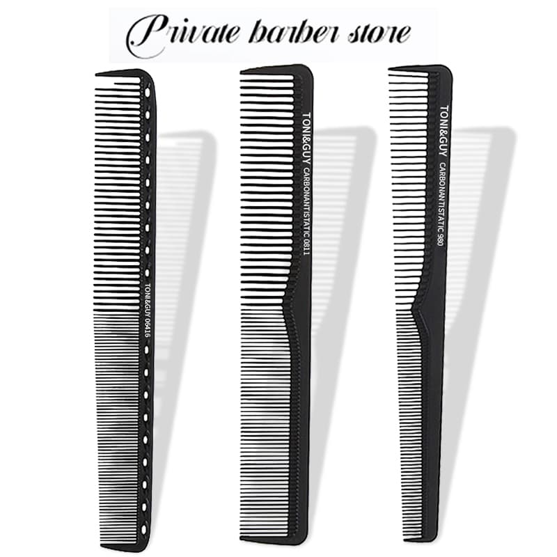 WANMEI Conjunto De Pente De 3 Peças , Tesoura Plana Para Corte De Cabelo Masculino , Estilo Profissional Antiestático