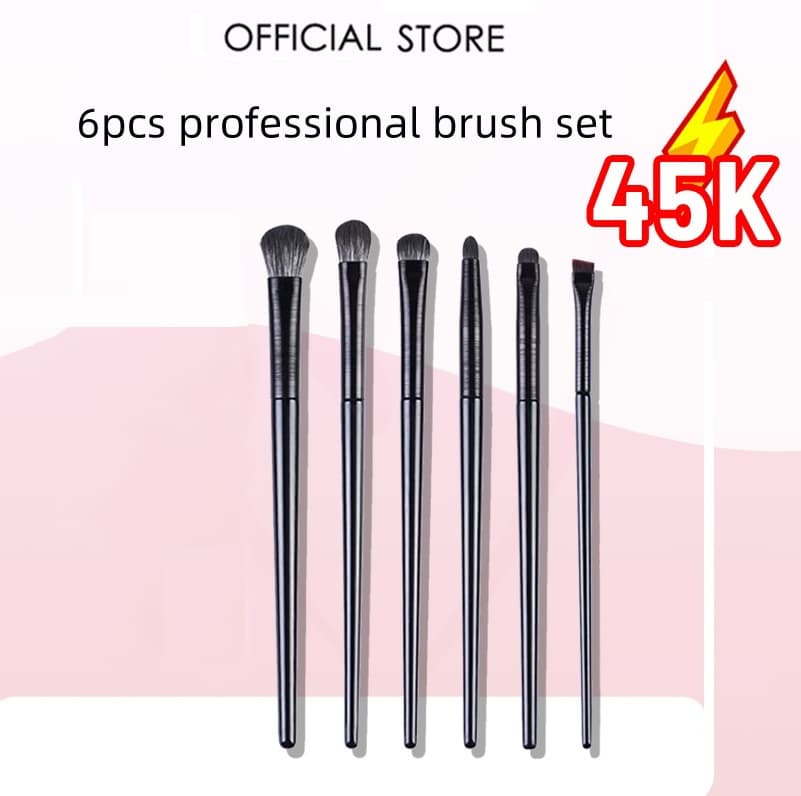 Conjunto De Pincéis De Sombra De Cerdas Macias De 6 Peças Para Maquiagem Dos Olhos Delineador De Cabelo De Bicho-Da-Seda