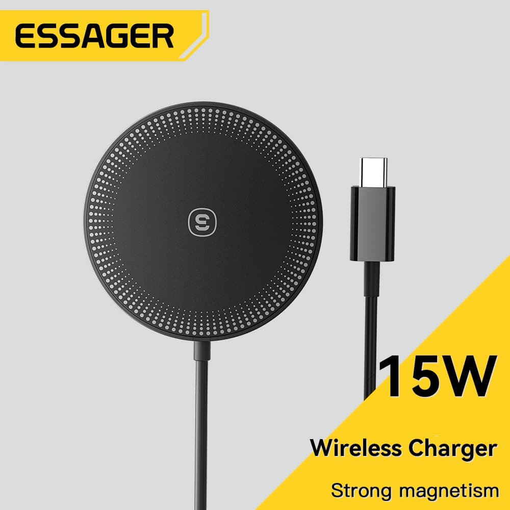 Essager 15W Qi Carregador Sem Fio de Carregamento Rápido para iPhone 16 15 14 Pro Max PD para xiaomi Pad