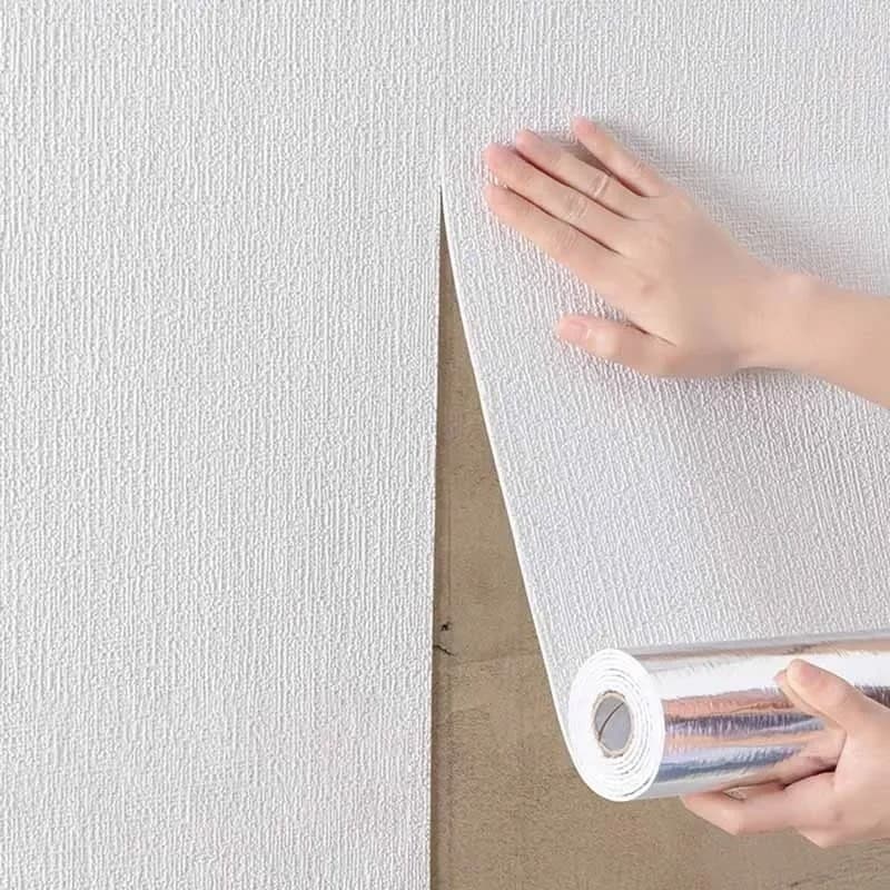 Isolamento Térmico 3D Espessado Adesivo Térmico Autoadesivo Papel de Parede Decorativo de Cor Lisa Adesivos de Parede