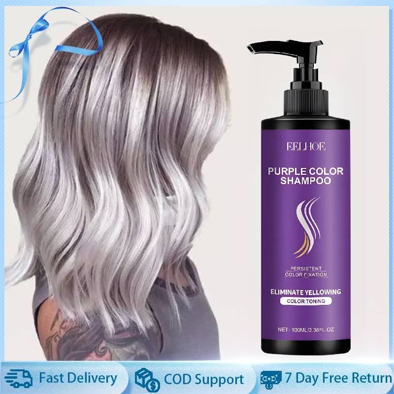 Shampoo Roxo para Cabelos com Queratina - Shampoo Descolorante para Proteger a Cor do Cabelo Após Tingir.