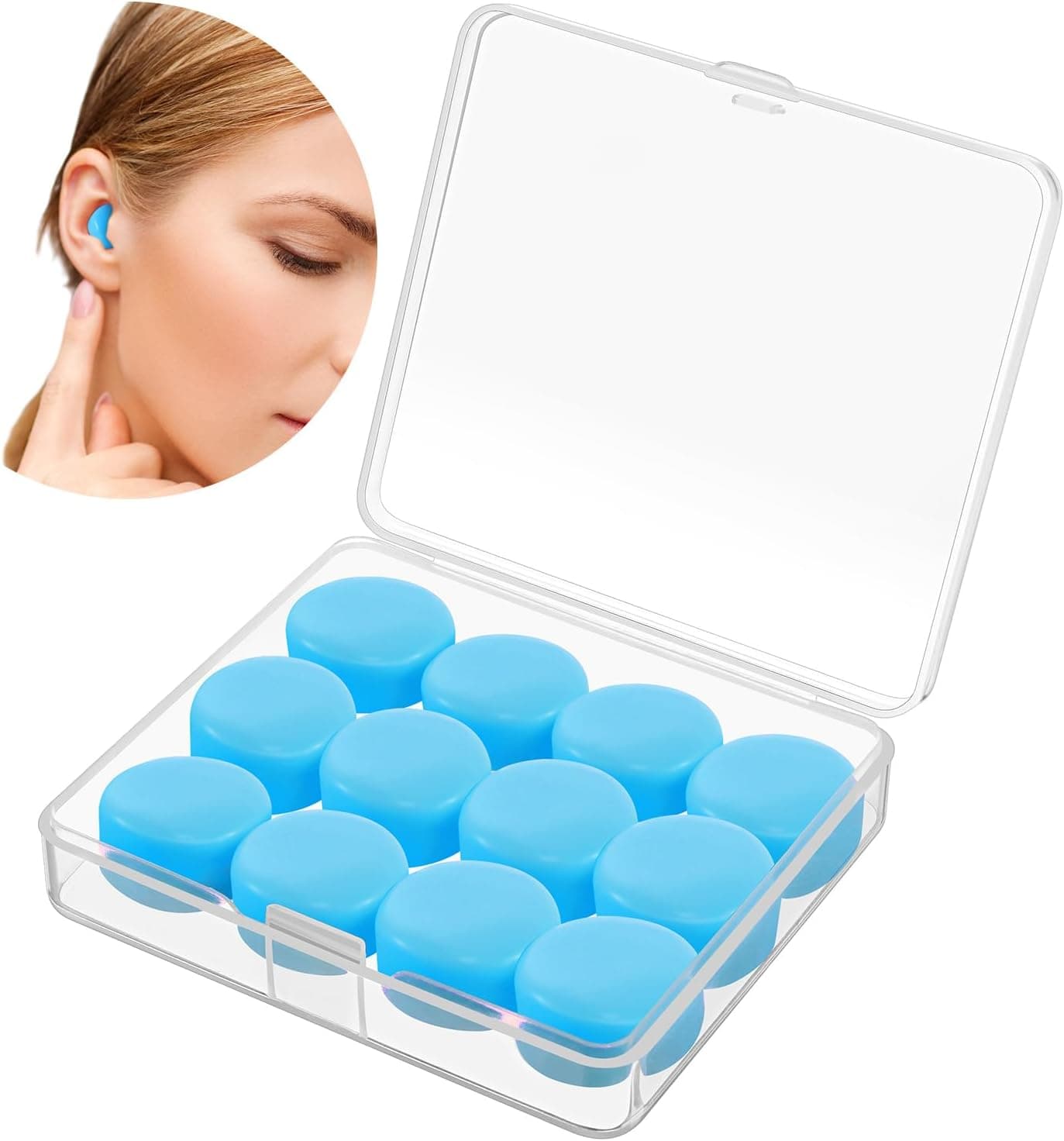 TrelaCo 12 Unidades de Protetores Auriculares Macios para Dormir, Reutilizáveis Moldáveis de Silicone para Redução de