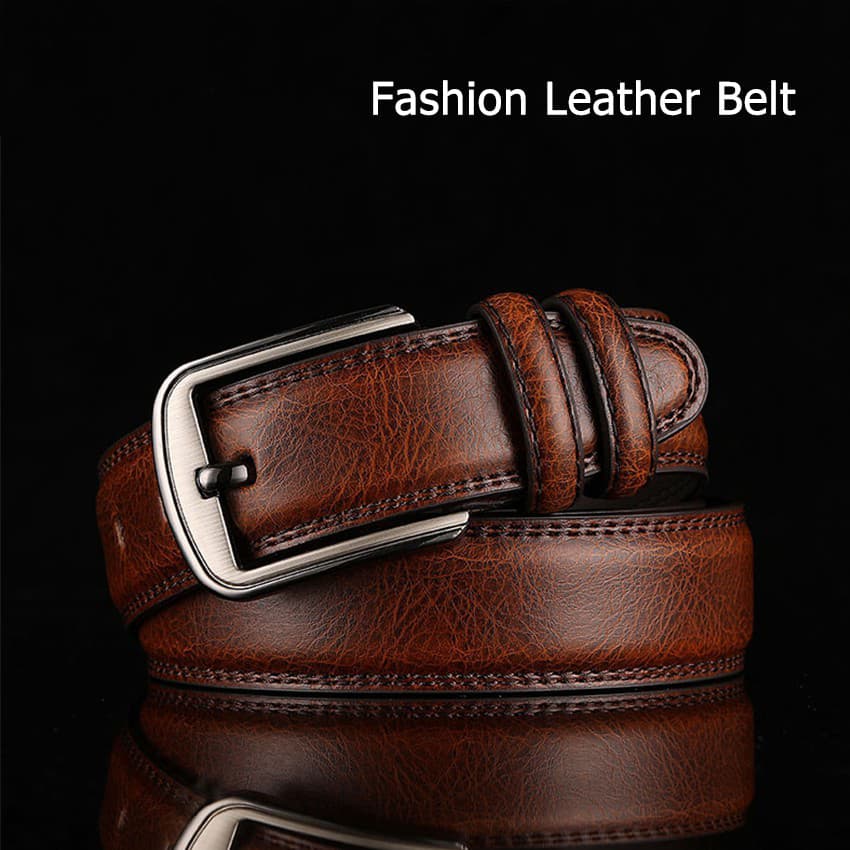 Cinto De Couro Genuíno Masculino-Alça Hipoalergênica De 110-130 Cm Para Uso Casual