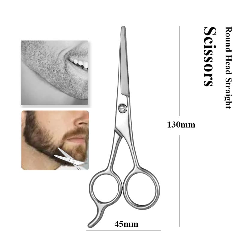 Tesouras de desbaste de aço inoxidável para corte de cabelo de barbeiro, tesouras retas de corte plano para tipos de