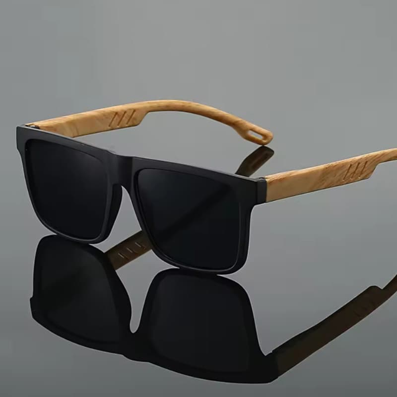 Óculos De Sol Quadrados Clássicos , Homens , Mulheres , Grão De Madeira , Proteção UV400 , Condução , Pesca , Tons Ao Ar