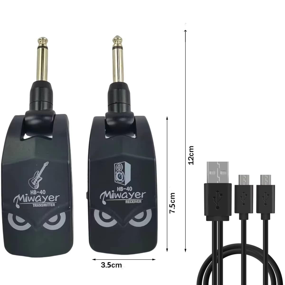 Novo Sistema Sem Fio Miwayer HB-40 2.4GHz: Transmissor e Receptor de Alto Desempenho para Guitarra Elétrica, Baixo e