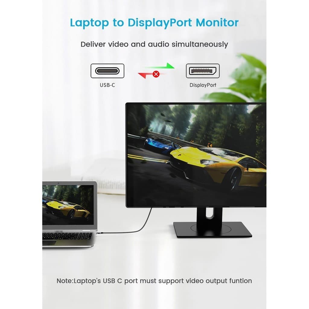 Cabo USB C para DisplayPort 1.4 de 1,8m, 8K DP Tipo C 3.1, Thunderbolt 3 para 8K DP para MacBook Pro, Samsung S21 e