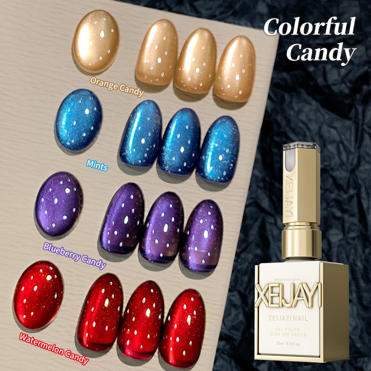 Conjunto De Esmalte Cat Eye 4 Cores 15ml Gel Magnético Para Unhas, Ferramentas De Arte Holográfica Uv LED