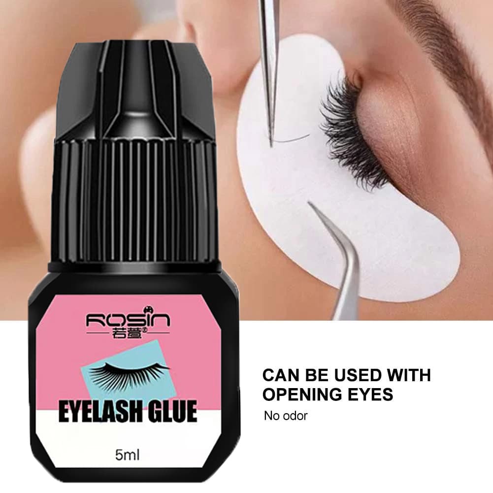 Cola para Extensão de Cílios Preta 5 ml, Segurança e Sem Odor, Não Irritante e de Longa Duração.