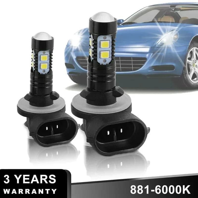2X H27 881 880 LED Lâmpadas De Nevoeiro Branco 6000K Carro De Alta Potência 1100LM Feixe H1 H3 Farol 12V
