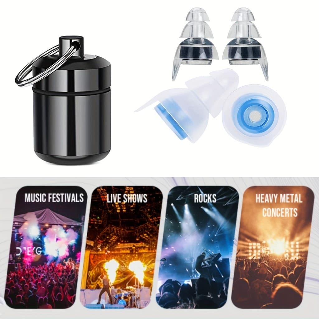 Protetores Auriculares de Alta Fidelidade, Reutilizáveis, Perfeitos para Músicos, Festivais, DJs, Casas Noturnas,