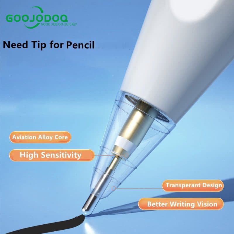 GOOJODOQ Stylus Tip Substituição Para iPad Pencil 1 2 Compatível Com 3.0/3.5/4.0 Escrever Caneta De Desenho Ponta Branca