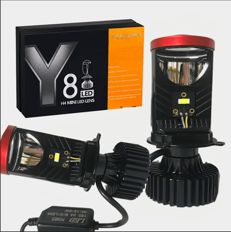 1 Par de Lâmpadas de Farol LED H4 para Carro Y8 Lâmpadas de Farol LED
