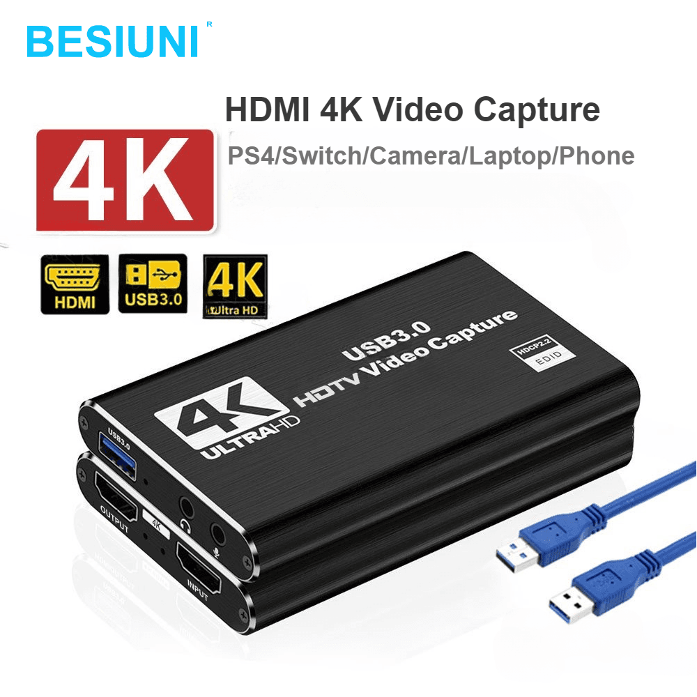 Placa De Captura De Jogo HDMI 4K USB3.0 Para Streaming E Gravação 1080P Com Suporte Transmissão Ao Vivo