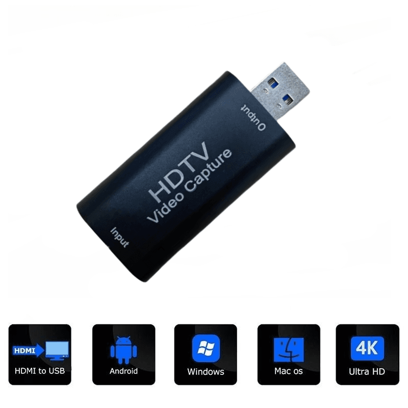 Placa de Captura USB HDMI, Receptor Bluetooth, Hub ARGB, Botão de Energia para PC, Caixa de Streaming ao Vivo 1080P 60Hz