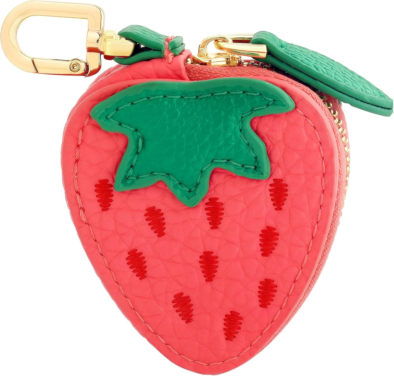 Bolsa De Moedas De Morango Charme Mini Chaveiro De Frutas De Couro Y2K Para Bolsas Mochila