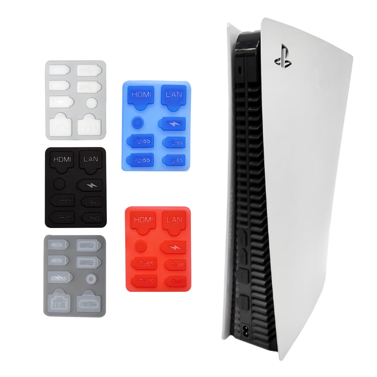 Capa Protetora de Silicone com Plug Antipoeira para Portas USB – Kit Anti-poeira e Dustproof para Console Playstation 5