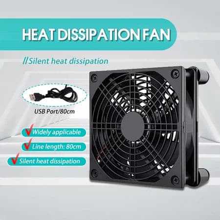 Ventilador USB 1800RPM Novo e Moderno para Roteador, Decodificador, TV, Computador de Mesa e Resfriamento de WiFi
