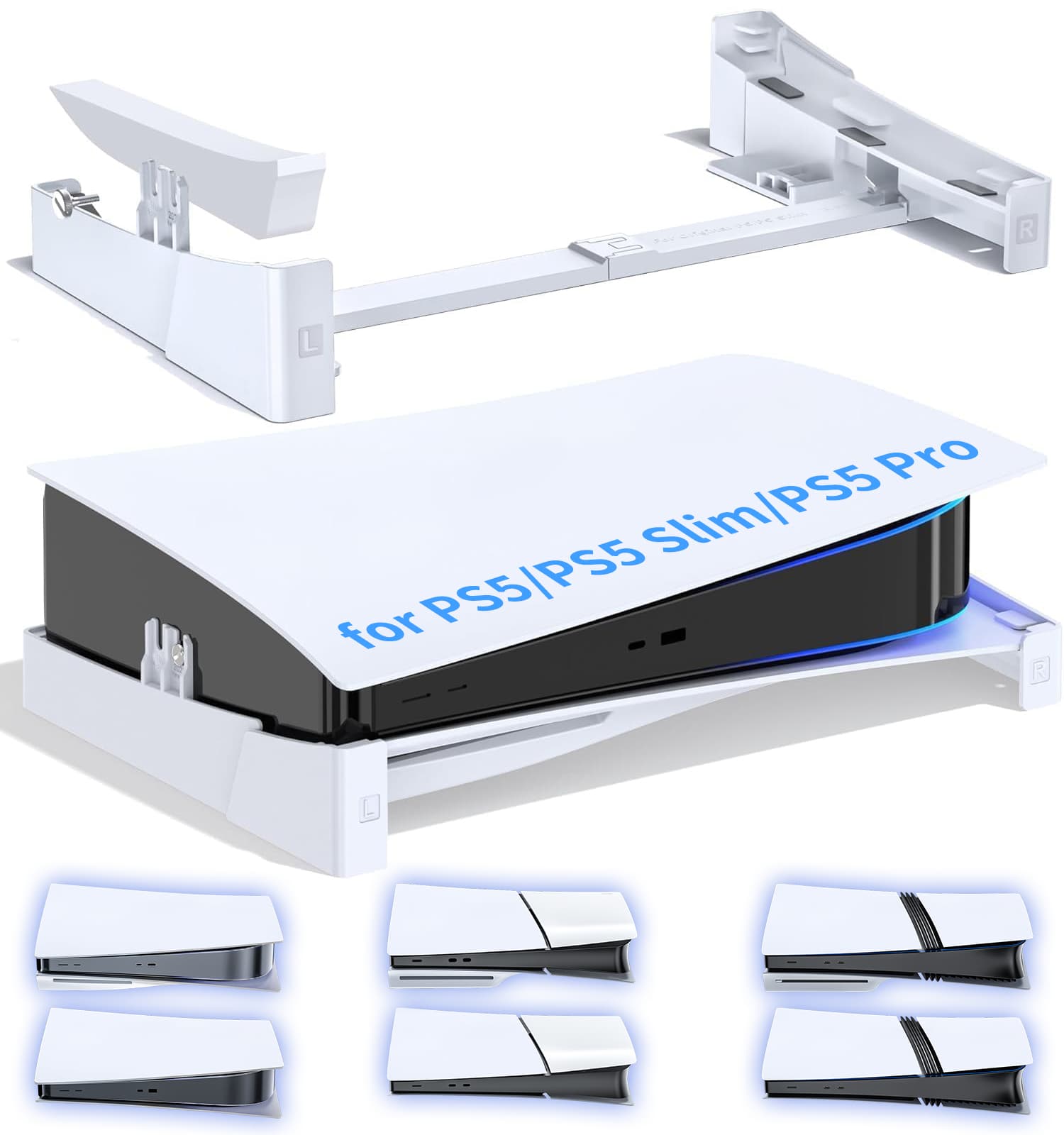 Suporte Horizontal para PS5/PS5 SLIM/PS5 PRO, Base para PS5, para Edições Disc & Digital do Playstation 5, Acessórios