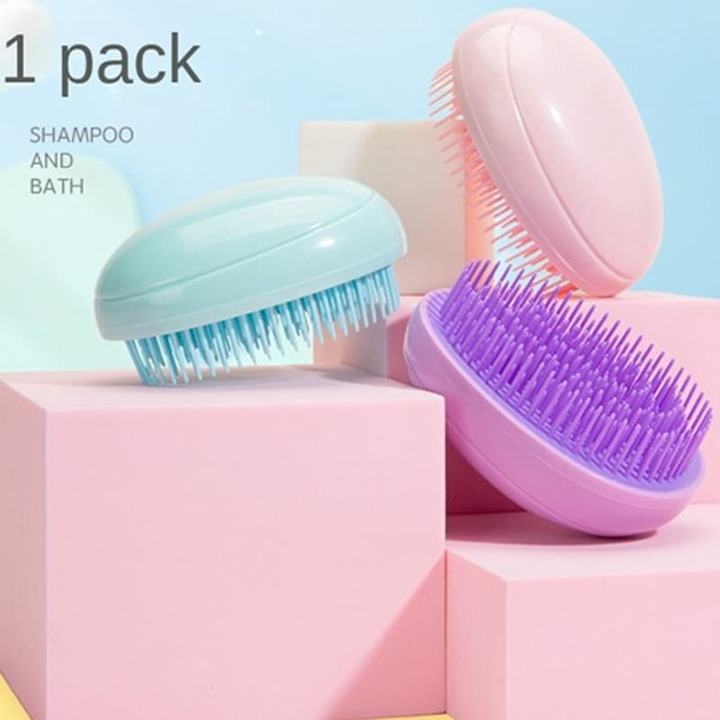 Pente de cabelo escova de banho pente de ovo massagem no couro cabeludo em casa pente multifuncional colorido opcional