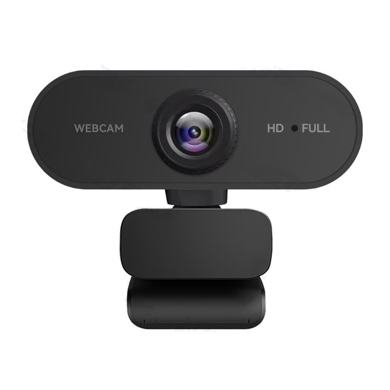 Câmera Web USB New New Black Network Full HD 1080p com Rotação de 360° e Microfone para Laptop e PC