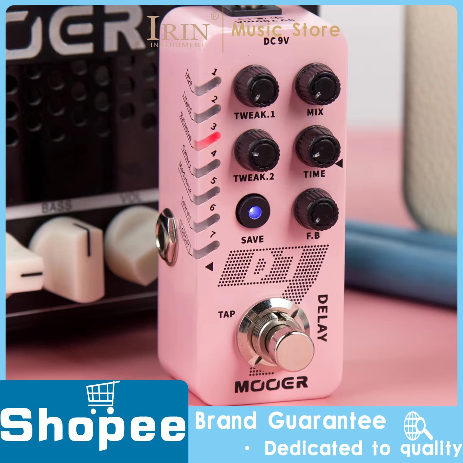 MOOER D7 Efeito De Pedal De Atraso Digital Embutido 6 Efeitos Função De Ritmo Looper Gravação De Loop 150S Acessório De