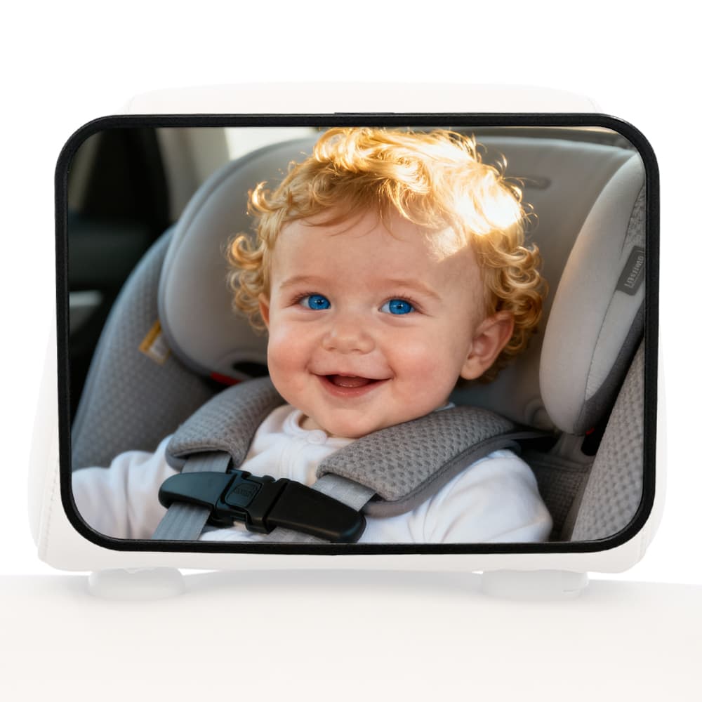 Espelho Retrovisor para Banco de Carro de Bebê - Encaixe Universal Amplo e Transparente para Assentos de Carro
