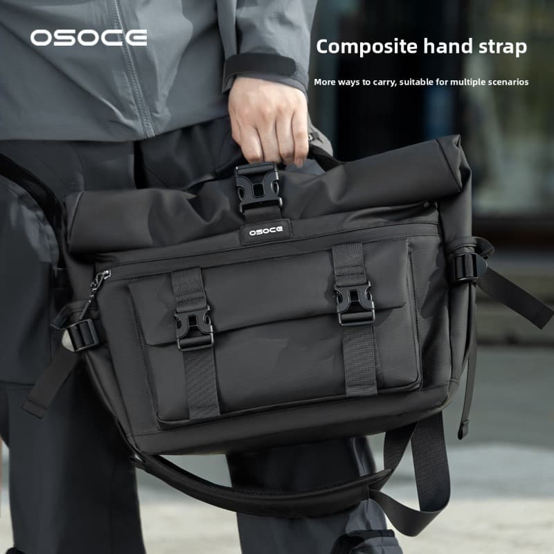 Bolsa Tiracolo Masculina OSOCE Techwear, Bolsa de Ombro para o Dia a Dia com Grande Capacidade, Bolsa Sling para Laptop
