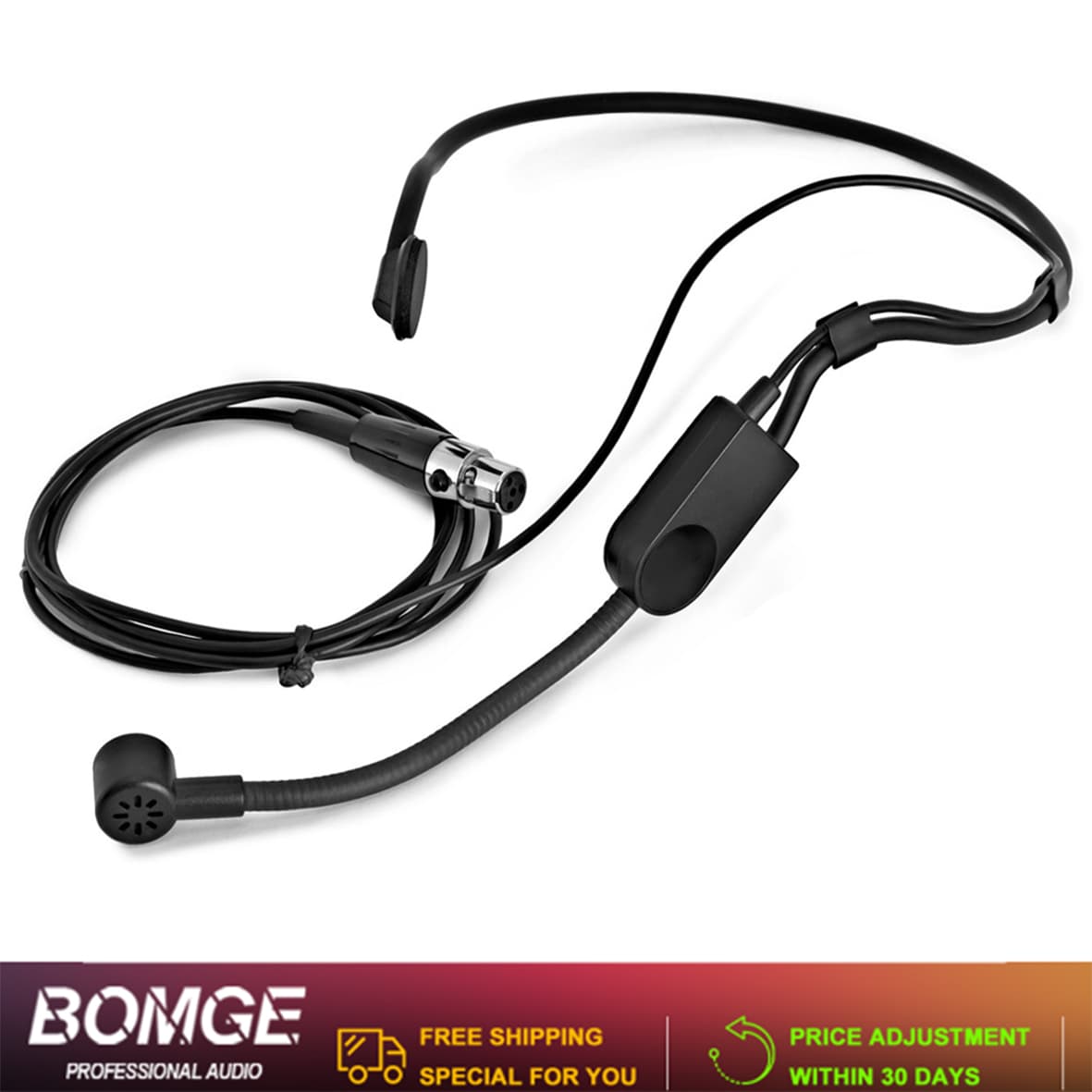 Mini XLR de 3 Pinos com Fio TA3F Plug Amplificador de Áudio Microfone de Ouvido Microfone de Canto para Performance e