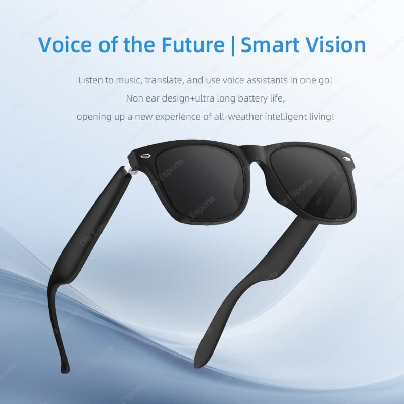Óculos Inteligentes 2026 Nova Câmera Controlável Bluetooth, Fones de Ouvido com Chamada, Óculos de Sol Fashion para