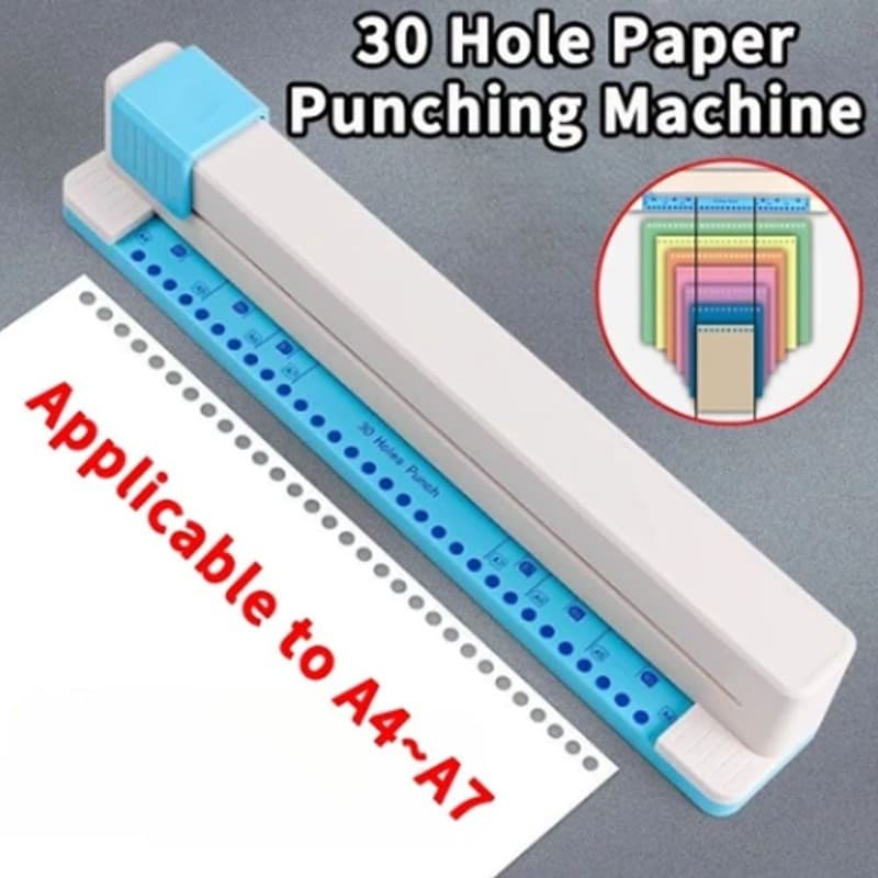 Perfurador De Papel Planejador Com 30 Buracos , Folha Solta , Fichário Para Caderno , Ferramenta De Papelaria , Escola ,