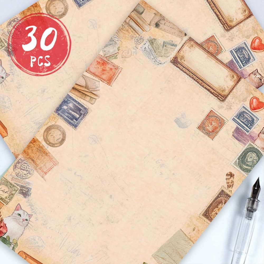 Papel de papelaria B5 Retro artístico Bloco de notas Diário 30 folhas Bloco de notas em branco rasgável Carta Quadro
