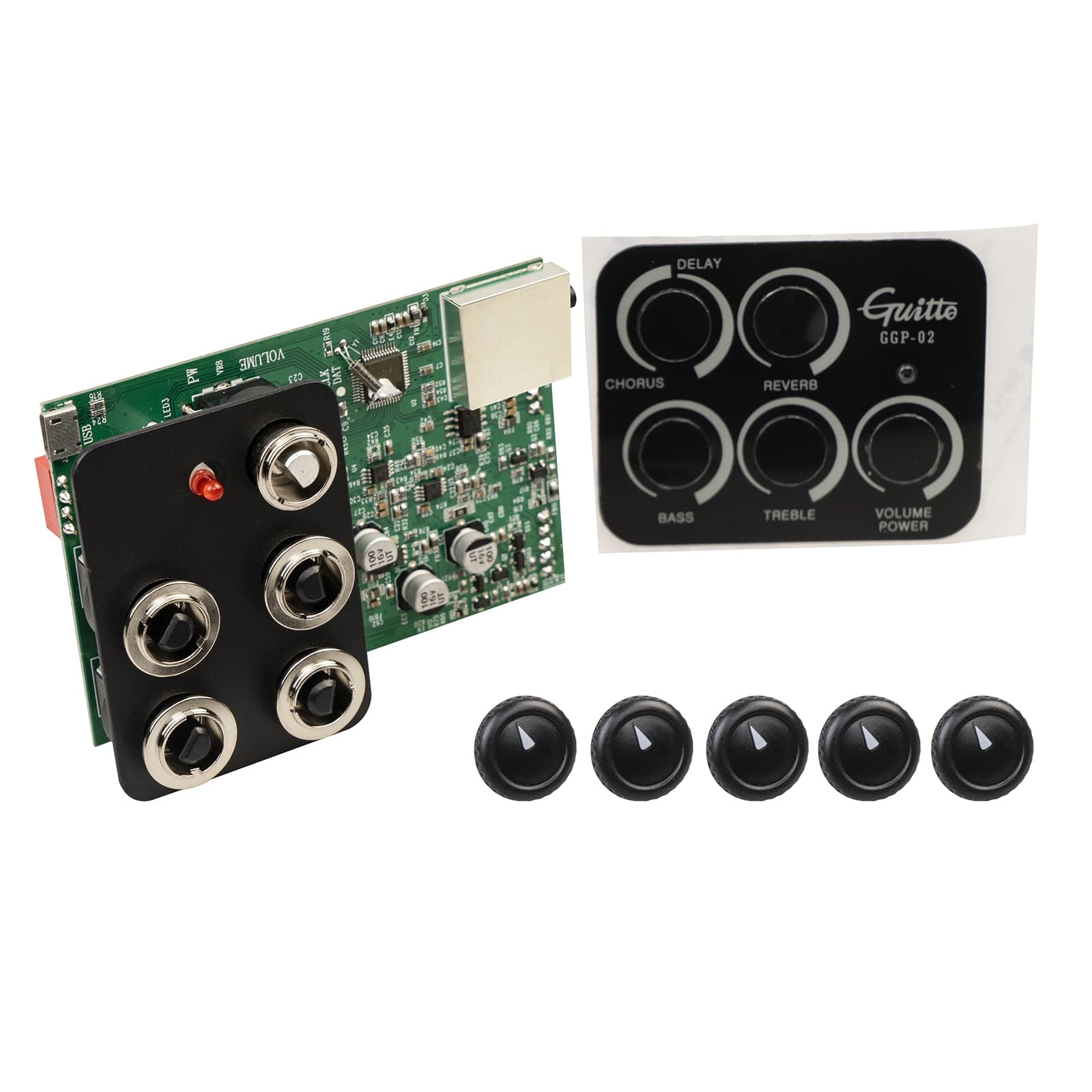 Captadores De Guitarra Pré-Amplificador Piezo Captador Atraso Reverb Coro Para Guitarras Acústicas De 36-42 Polegadas Di
