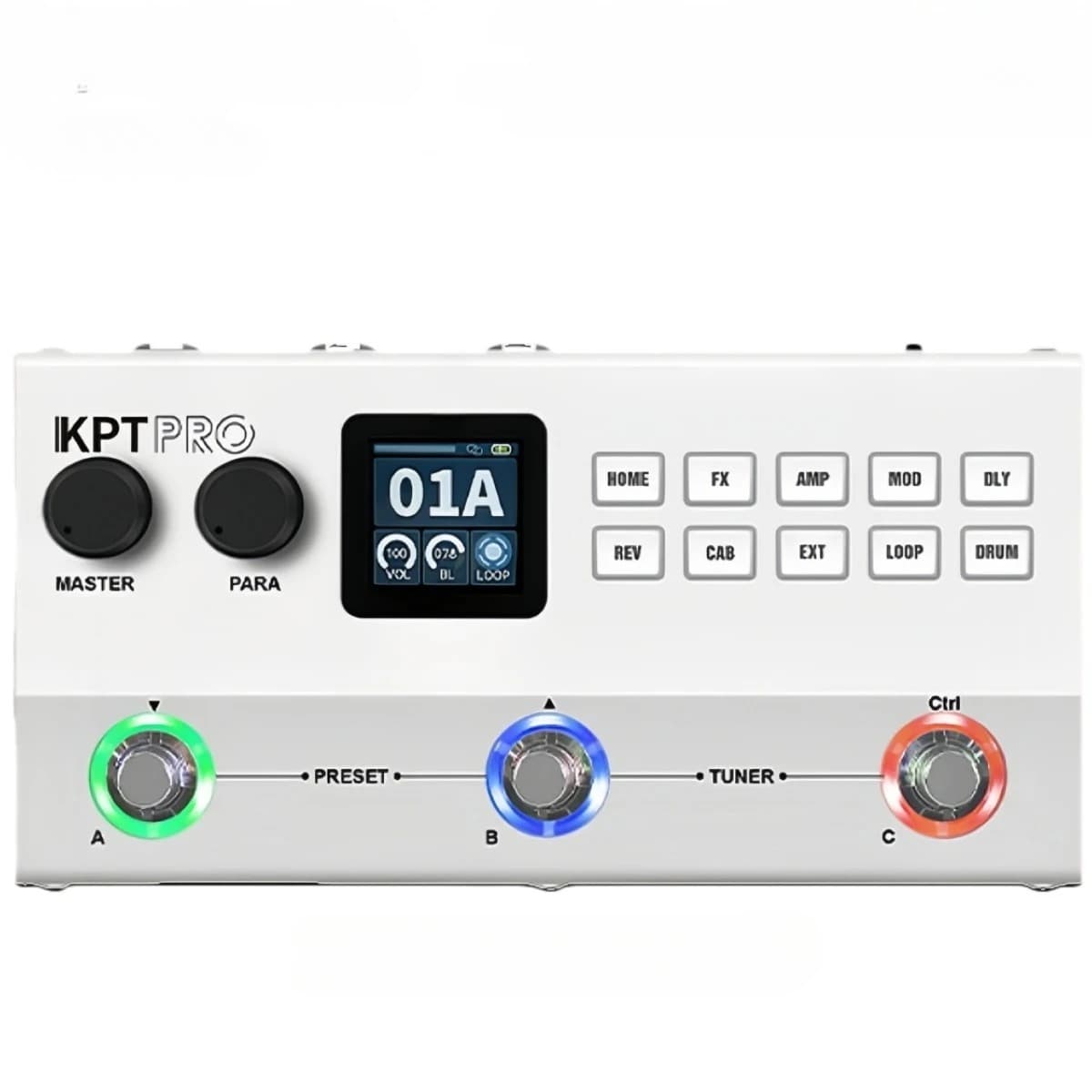 Pedal de Efeitos Yuimer KPT PRO Multic, DSP Dual-Core, Bateria 2000mAh, Saída XLR, 60 Modos de Ritmo IRS, Pedal de