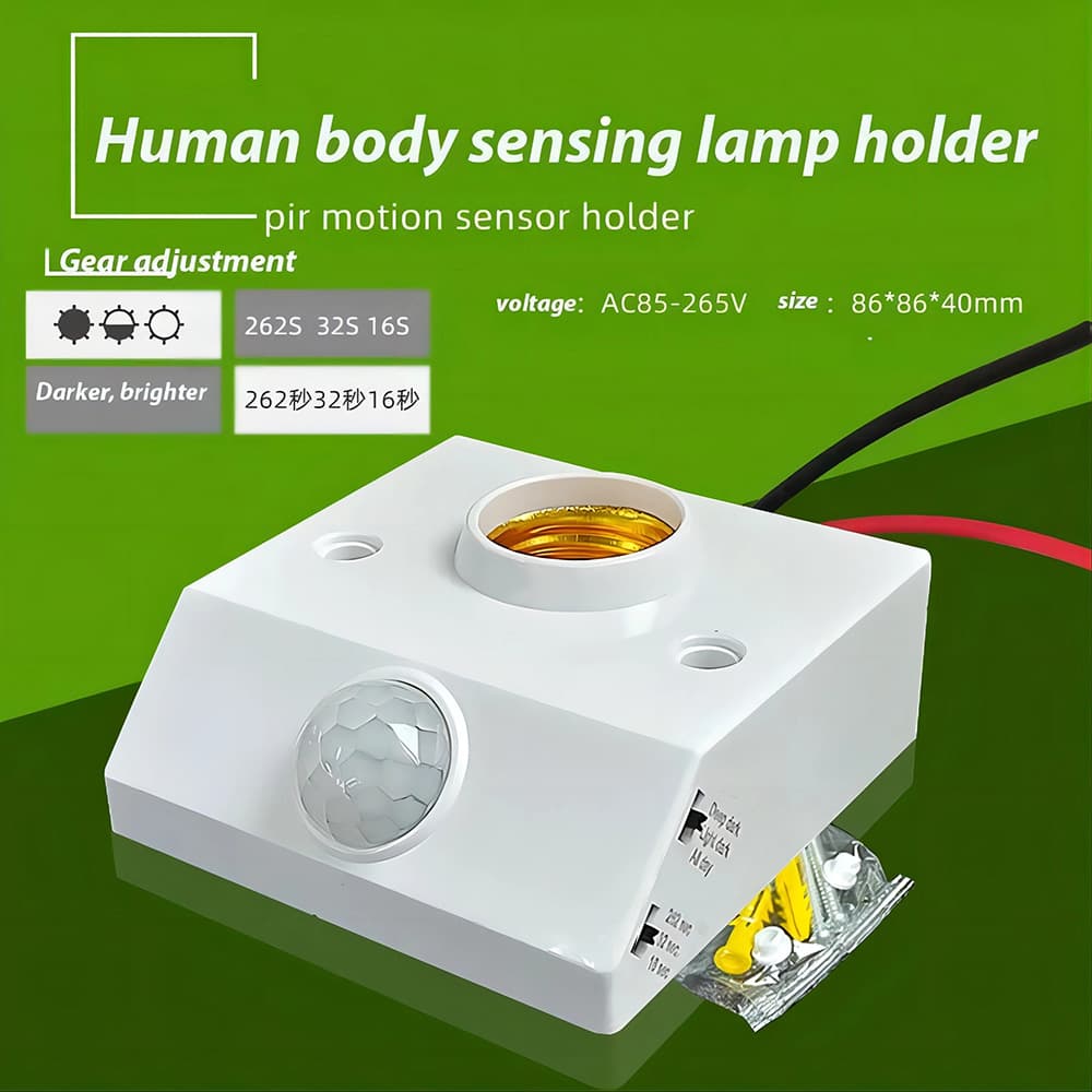 Sensor De Movimento Pir Tomada Inteligente Axus 2026 smart 85V-265V 100W Infravermelho De Indução E27 Base De Lâmpada LE