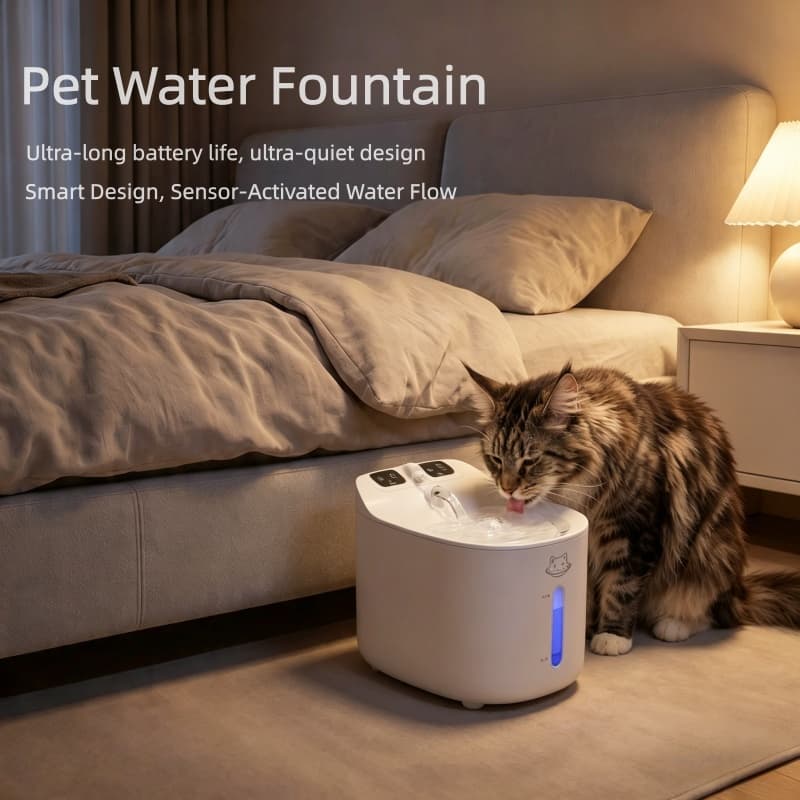 Fonte de Água Inteligente para Gatos com Filtragem em 4 Camadas, Nível de Água Visível, Sensor de Ativação e Proteção